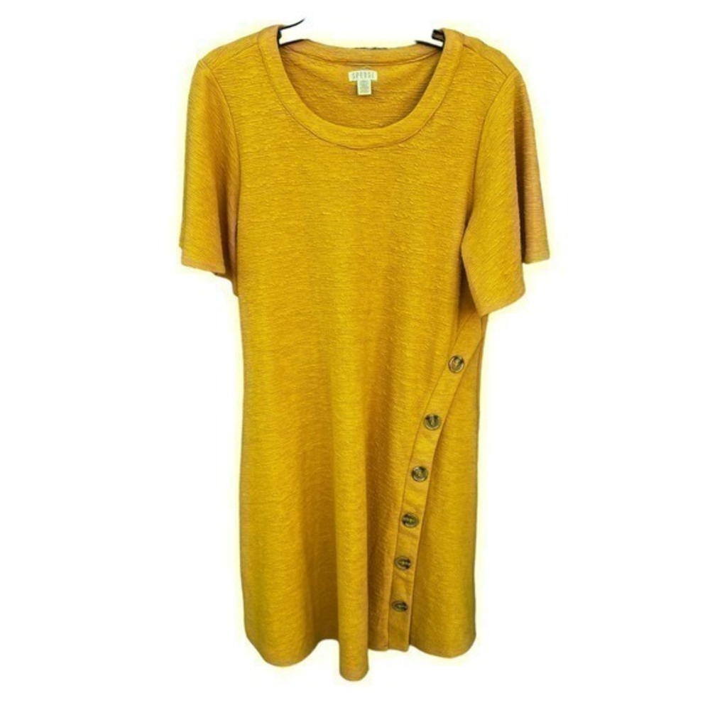 Spense mustard yellow textured pullover dress L